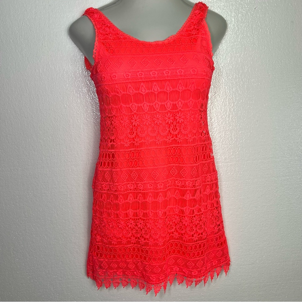 H&M neon sleeveless lace dress size 4 NWT